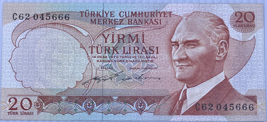 Turkey 1974-1987 20 Lira L. P-187 Used World Banknote