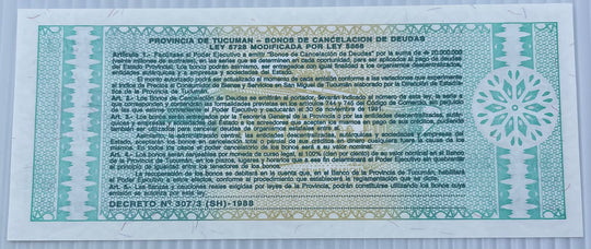 Argentina 1991 1 Austral  P-S2711 UNC Banknote