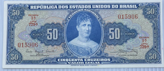 BRAZIL 1956/1959 50 CRUZEIROS P152 Circulated Banknote