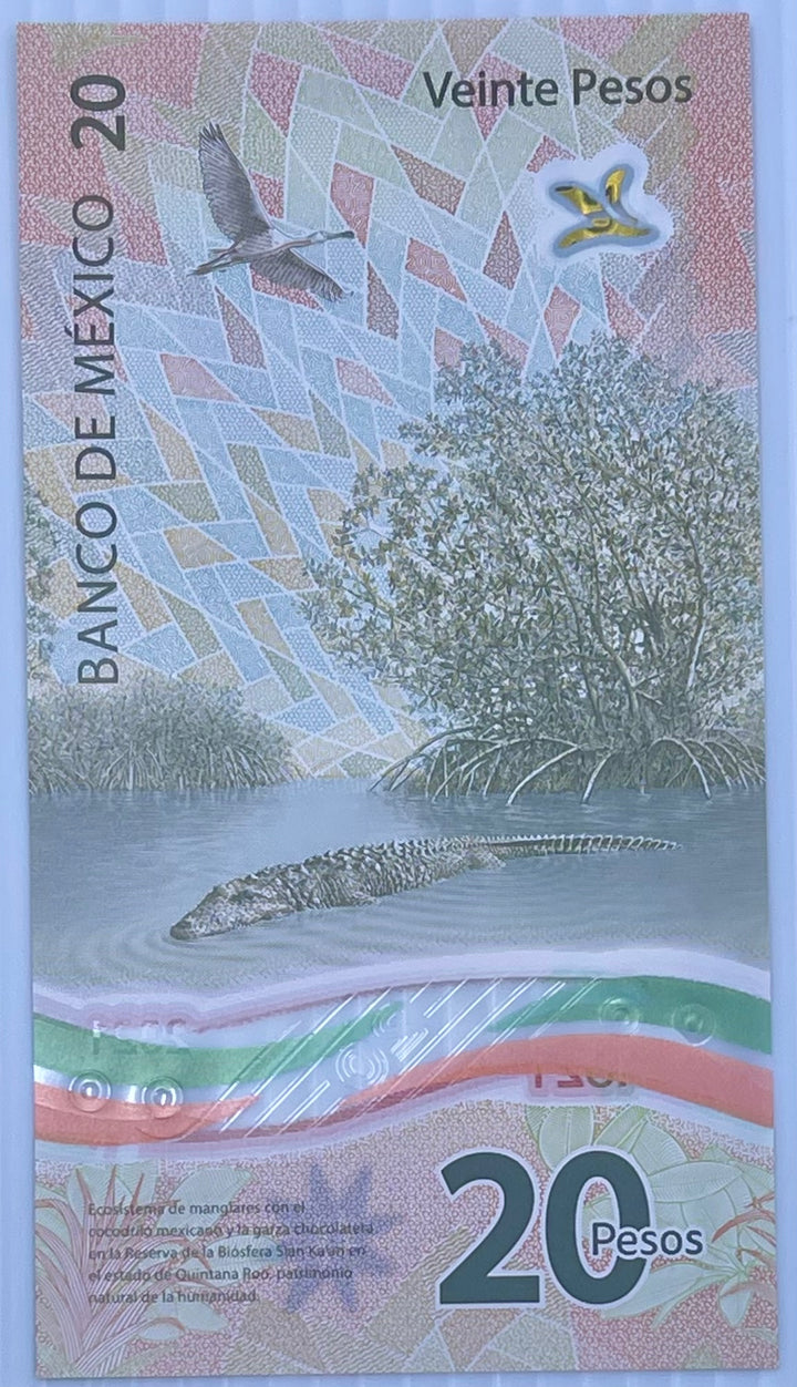 2021 Mexico 20 Pesos P-136a UNC Polymer World Banknote