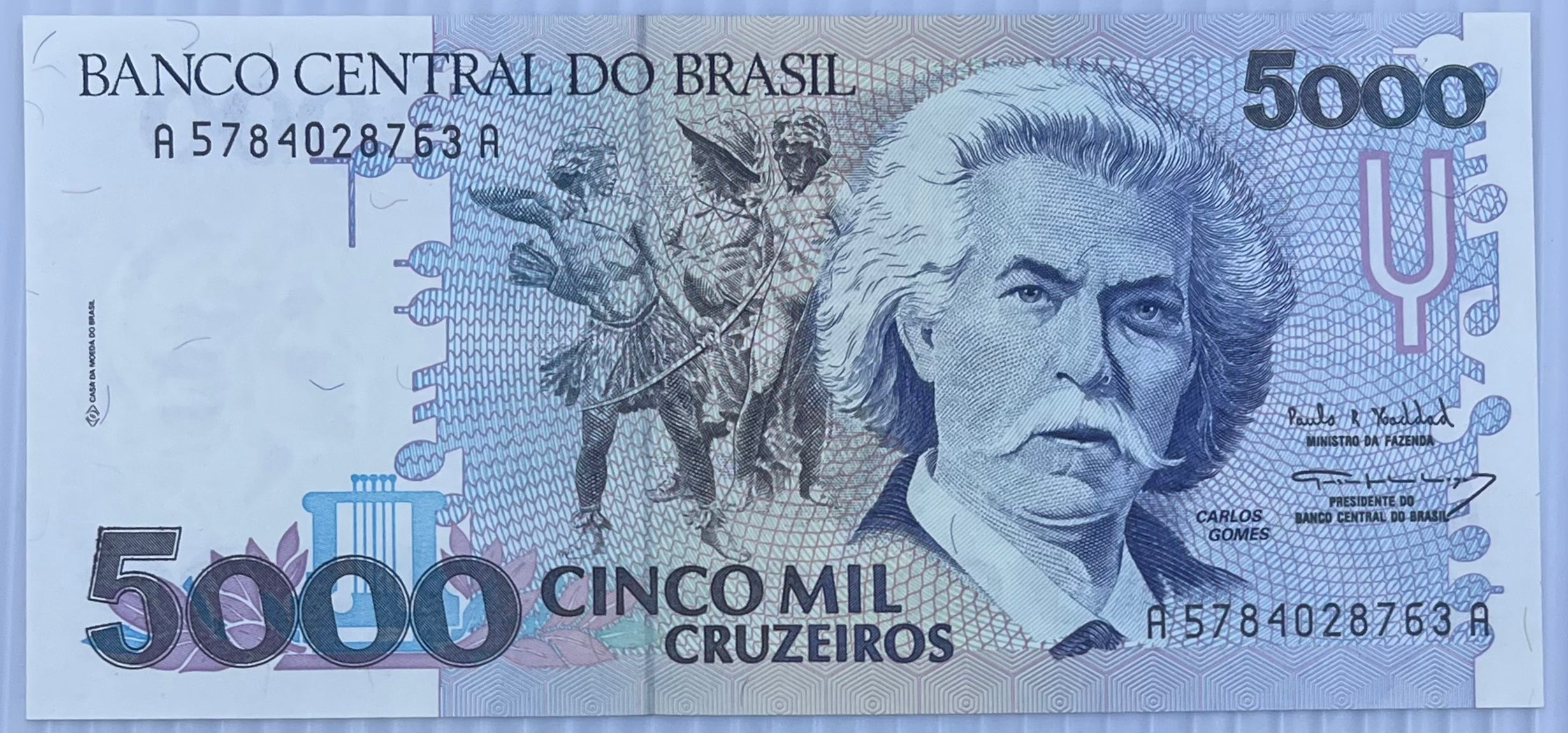 Brazil 1990 5000 Cruzeiros P-232 UNC Banknote World Paper Money