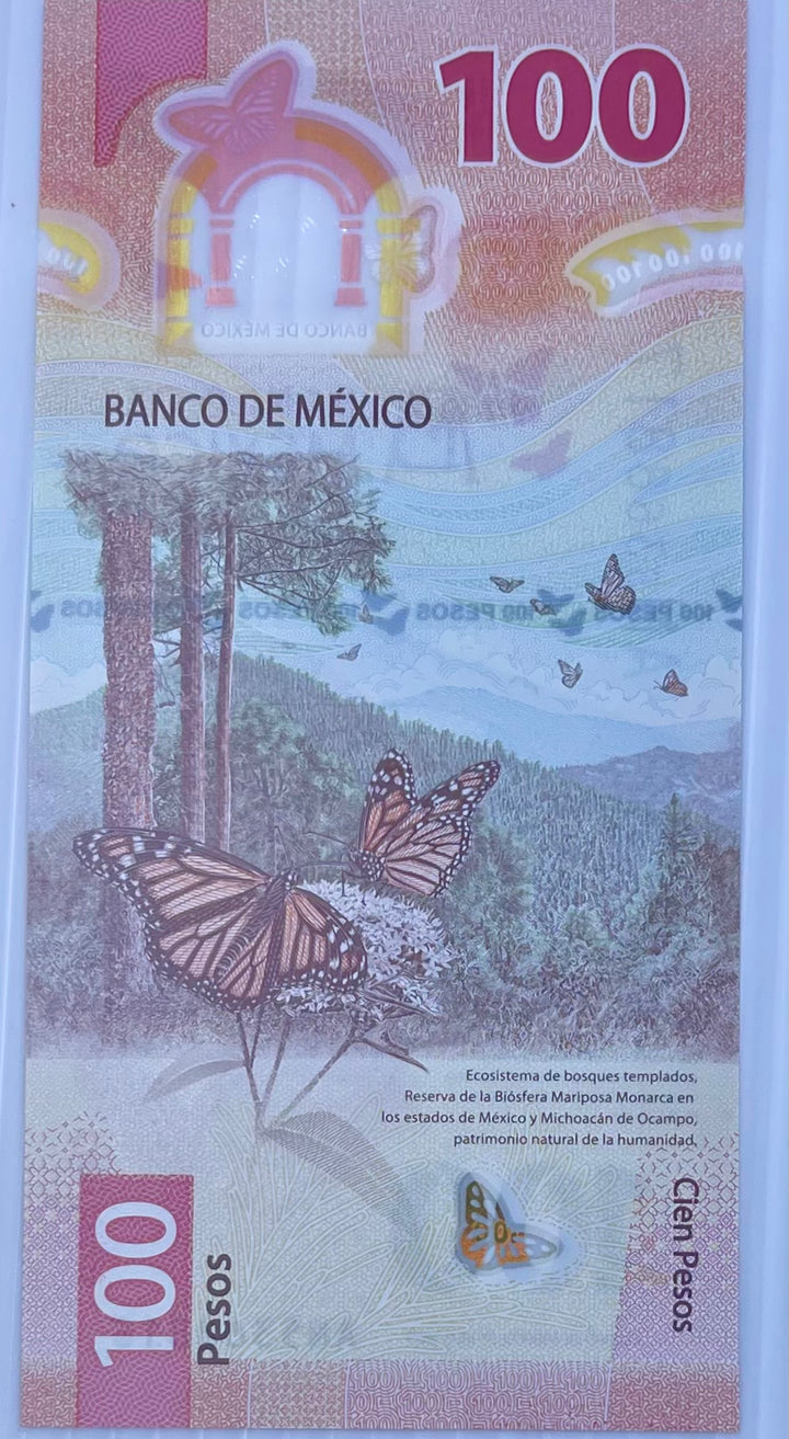 Mexico 2020 100 Pesos  P-131a UNC Polymer World Banknote