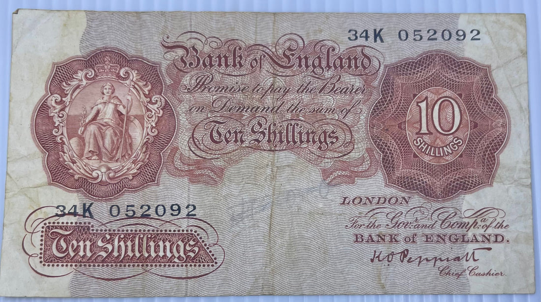 England 1948-1949 10 Shillings P-368 Used World Banknote