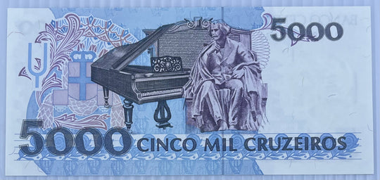 Brazil 1990 5000 Cruzeiros P-232 UNC Banknote World Paper Money