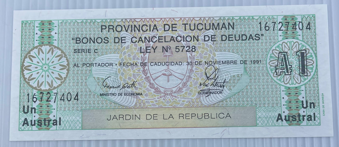 Argentina 1991 1 Austral  P-S2711 UNC Banknote