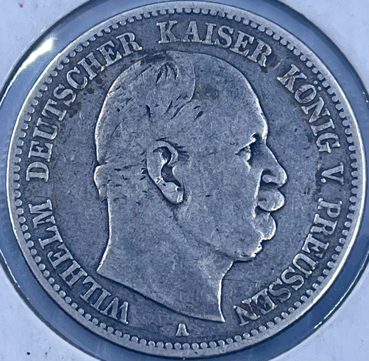 GERMANY 1880-A 2 MARK – PRUSSIA EMPIRE / KAISER WILHELM I .900 Silver | Berlin Mint | Pre-WWI Rarity Coin - Cool Coins & Notes