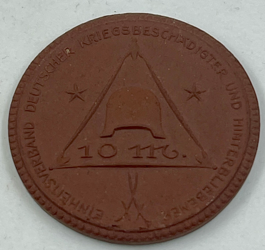 GERMANY PORCELAIN KRIEG WAR 10 MARK SCARCE B50 WT7