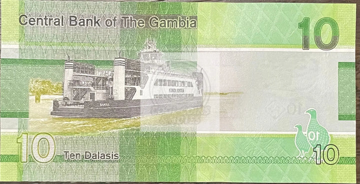 Gambia 10 Dalasis P 38 UNC 2023 / 2024 Banknote - Cool Coins & Notes