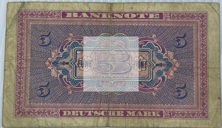 German Federal Republic 1948 5 Mark P-4a $35 - Cool Coins & Notes