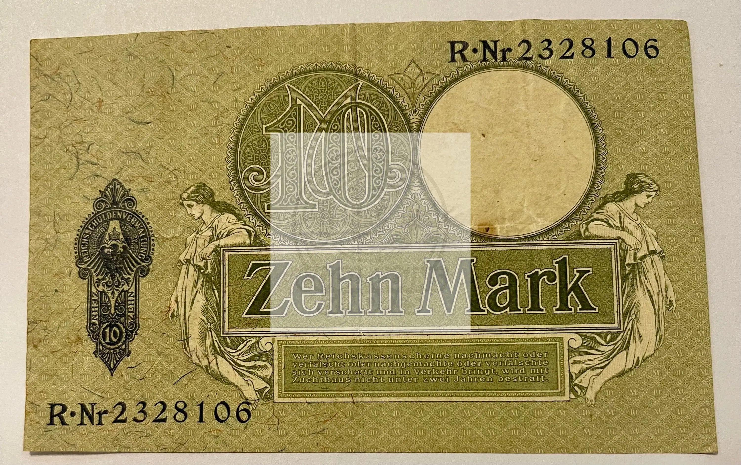 Germany 10 Mark Banknote, 1906, P-9, Used - Cool Coins & Notes