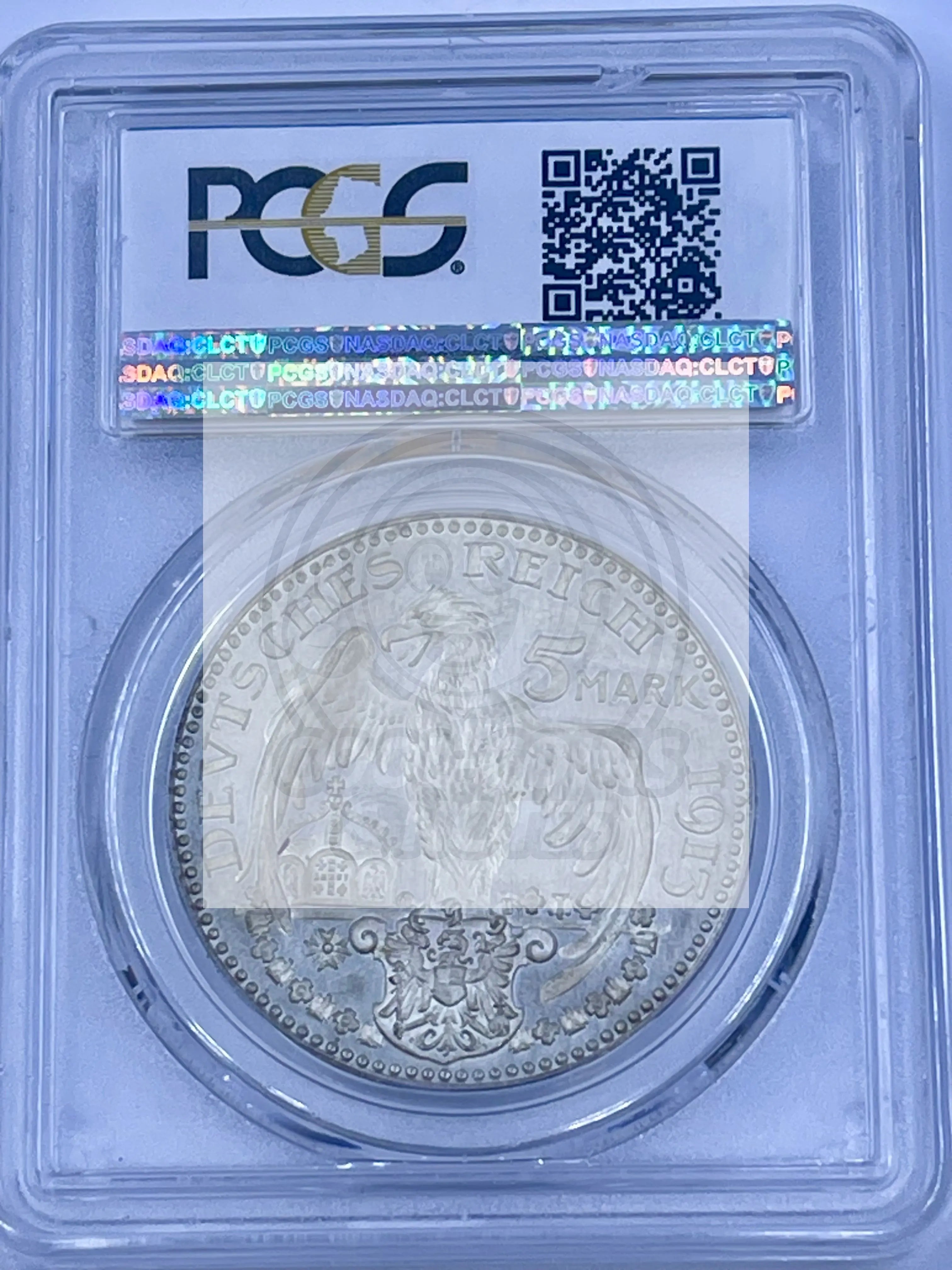Germany 1913 5 Mark Bavaria PCGS SP64 Sch53G1 Silvered Bronze Coin Cool Coins & Notes 