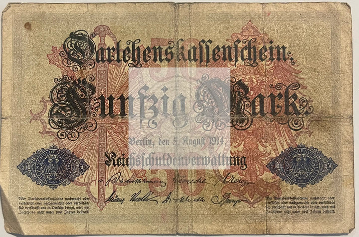 Germany 1914 50 Mark P-49 Used World Banknote From Lot - Cool Coins & Notes