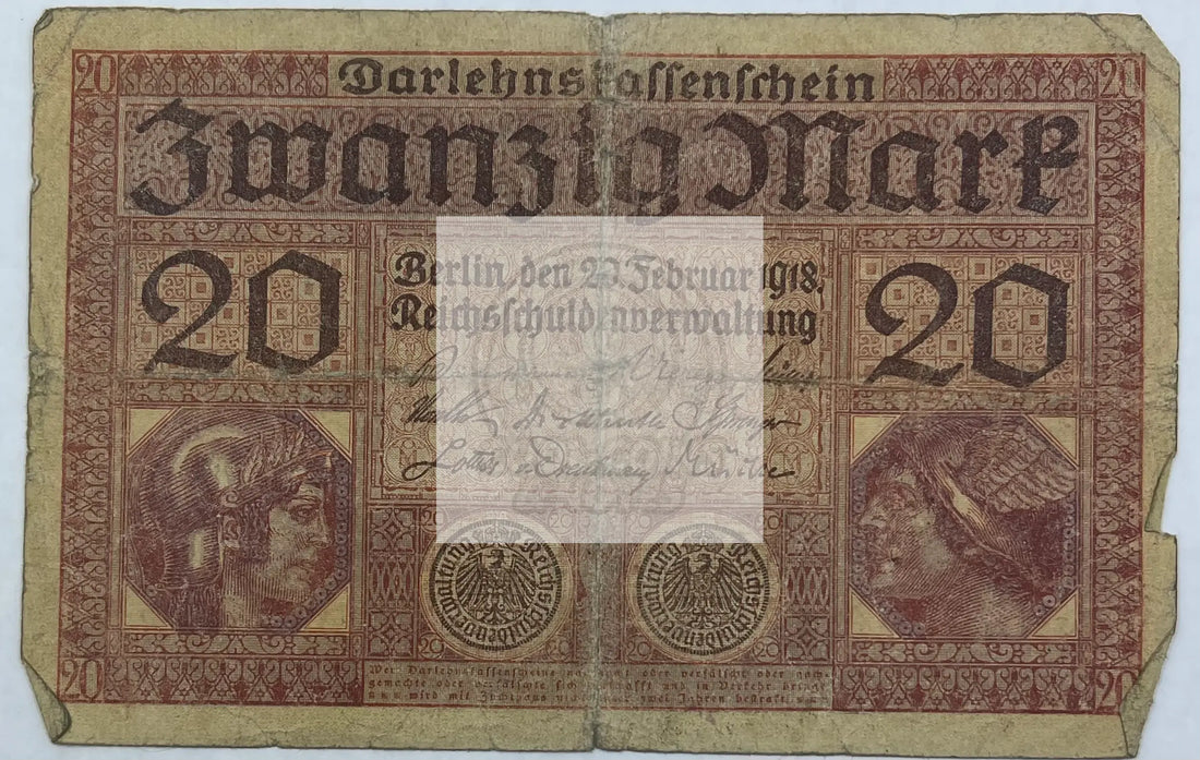Germany 1918 20 Mark P-57, Used World Banknote Currency From Lot - Cool Coins & Notes