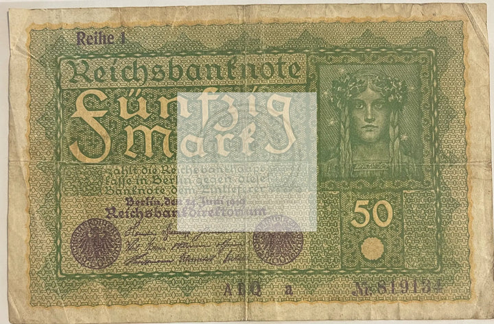 Germany 1919 50 Mark P-66 Used World Banknote Currency - Cool Coins & Notes