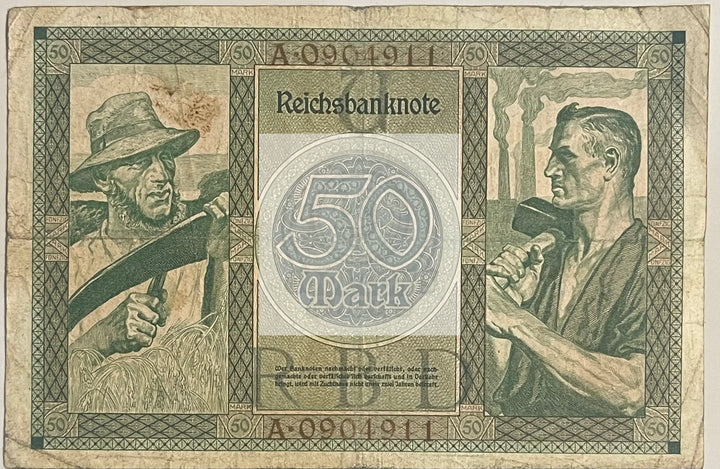 Germany 1920 50 Mark P-68, Used World Banknote Currency - Cool Coins & Notes
