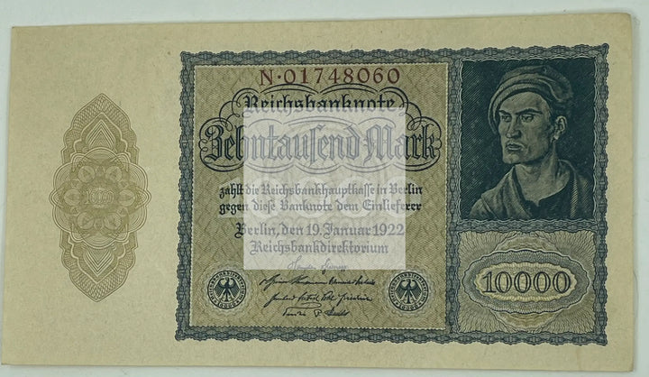 Germany 1922 10000 Mark P72, Vampire Note Used Banknote From Lot - Cool Coins & Notes