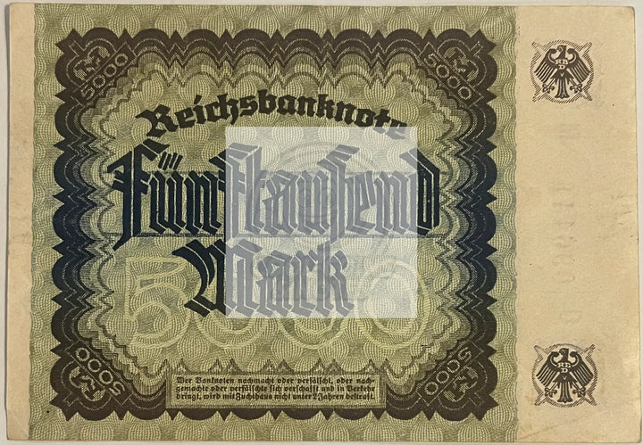 Germany 1922 5000 Mark P-81 Used World Banknote Currency - Cool Coins & Notes