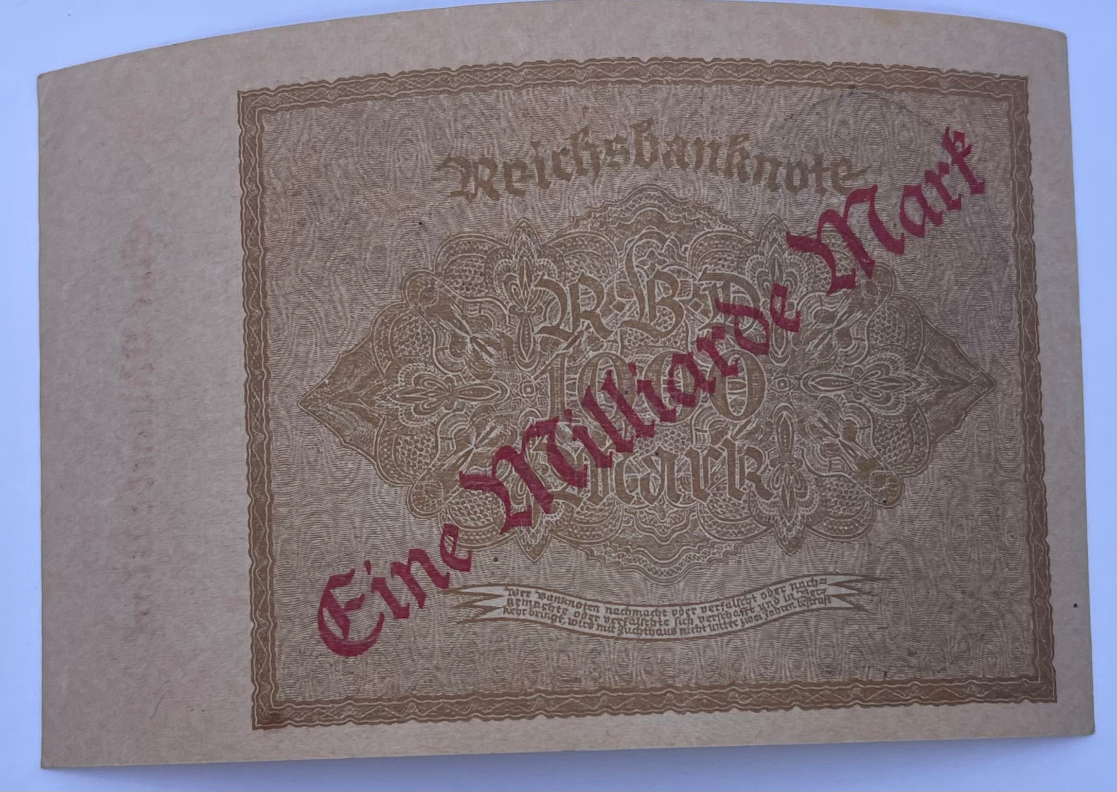 Germany 1923 1 Billion Mark Mark P-113 UNC World Banknote Cool Coins & Notes 