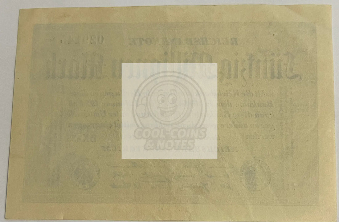 Germany 1923 50 Millionen Mark P109c AUNC, World Banknote Currency - Cool Coins & Notes