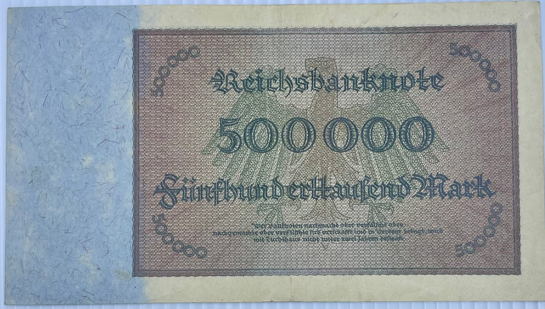 Germany 1923 500,000 Mark P-88 Used World Banknote - Cool Coins & Notes