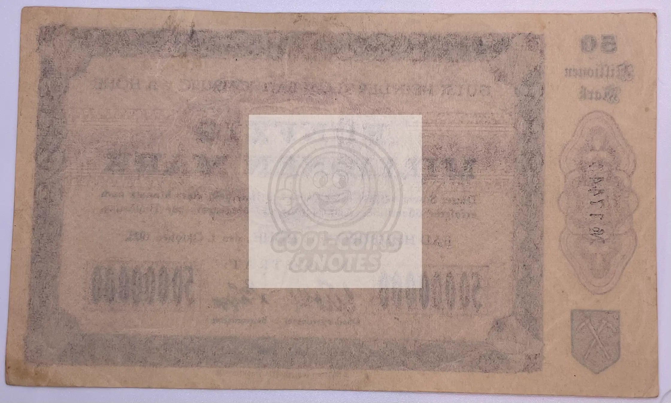 Germany 1923 50,000,000 Mark P2442b, Used Notgeld Banknote - Cool Coins & Notes