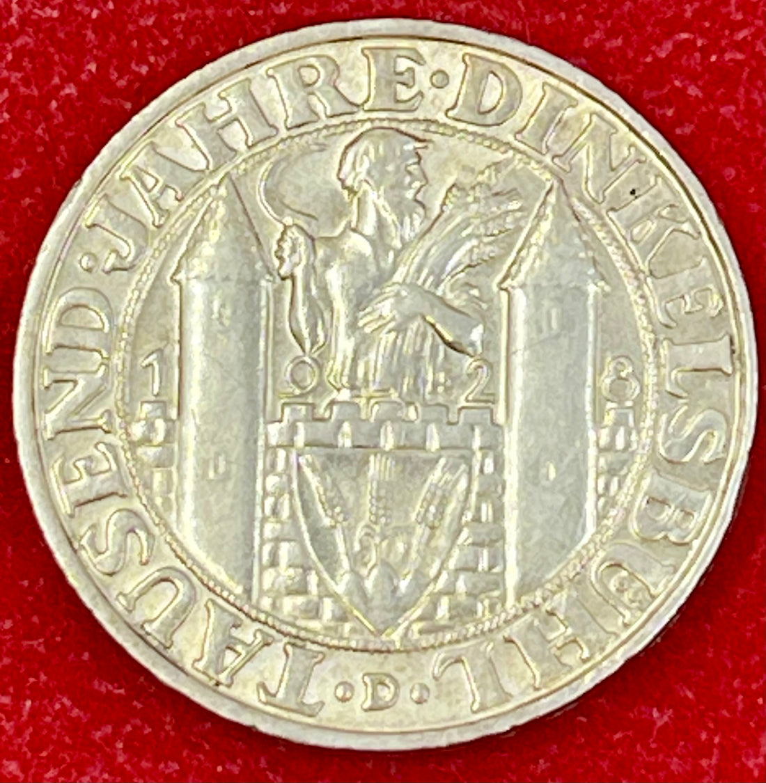 Germany 1928 D 3 Rechsmark 1000th Anniversary Founding of Dinkelsbuhl KM 59 UNC Silver Coin Cool Coins & Notes 