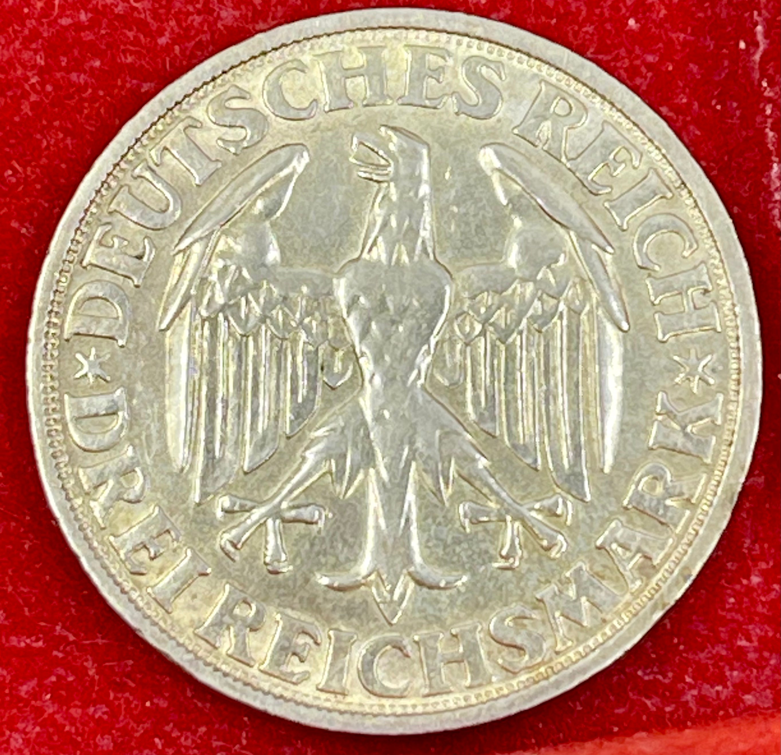 Germany 1928 D 3 Rechsmark 1000th Anniversary Founding of Dinkelsbuhl KM 59 UNC Silver Coin Cool Coins & Notes 