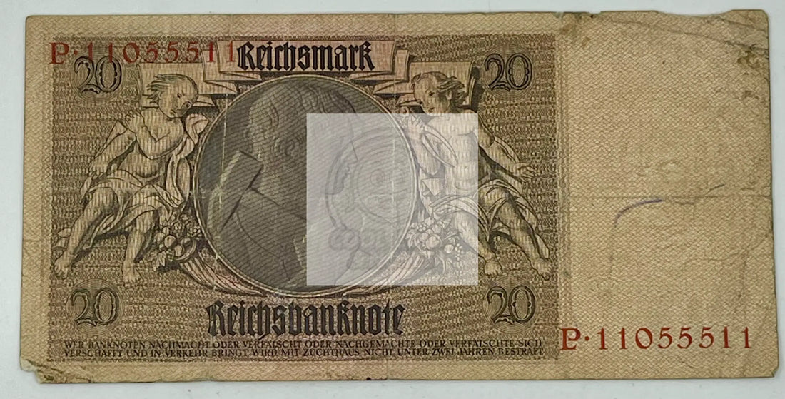 Germany 1929 20 Reichmark P181a.14, Used World Currency Banknote - Cool Coins & Notes