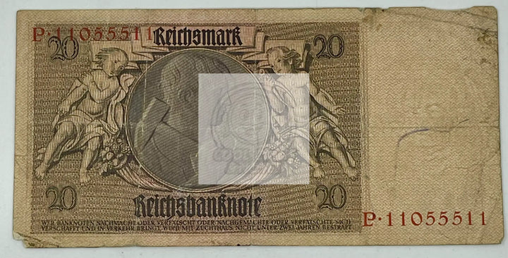 Germany 1929 20 Reichmark P181a.14, Used World Currency Banknote - Cool Coins & Notes