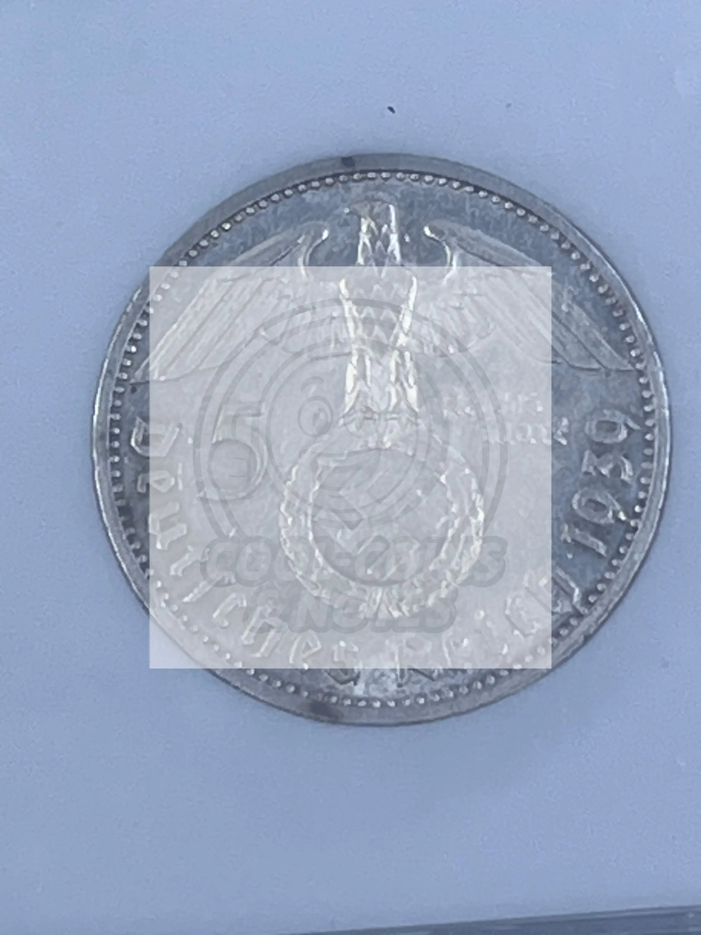 Germany 1939-G 5 Mark KM 94 NMC AU-58 WW2 Nazi Germany Silver Coin - Cool Coins & Notes
