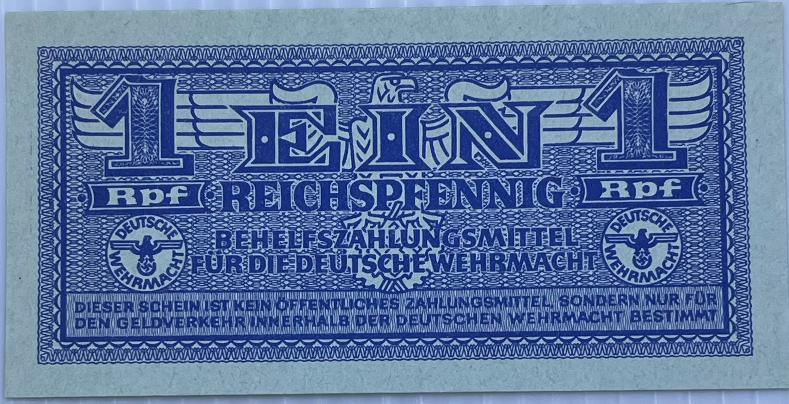 Germany 1942 1 Reichspfennig P-M32 UNC Wehrmacht Nazi World Banknote - Cool Coins & Notes