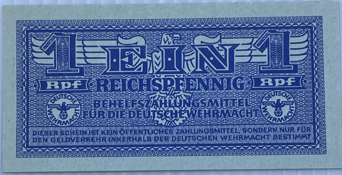 Germany 1942 1 Reichspfennig P-M32 UNC Wehrmacht Nazi World Banknote - Cool Coins & Notes