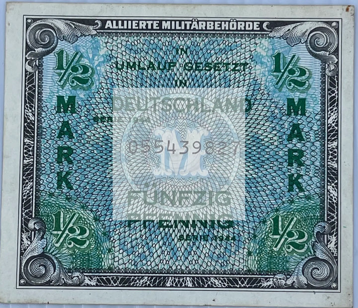 Germany 1944 1/2 Mark P-191 UNC MPC WW2, World Banknote Currency - Cool Coins & Notes