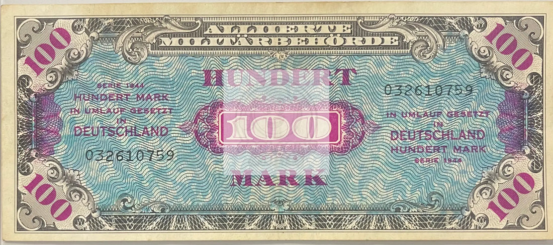 Germany 1944 100 Mark P-197b MPC WW2, Used World Banknote - Cool Coins & Notes