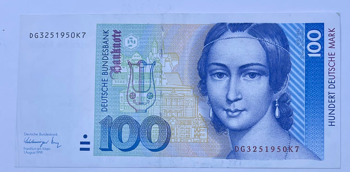 Germany 1991 100 Mark P-41b Used World Banknote Cool Coins & Notes 