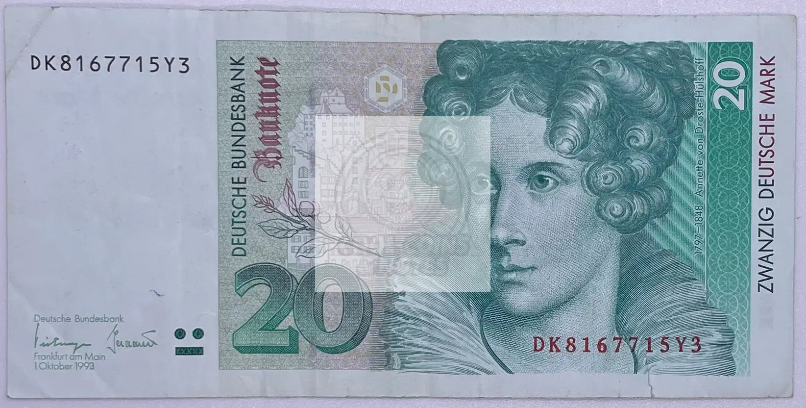Germany 1993 20 Mark Pick 39.b Banknote - Cool Coins & Notes