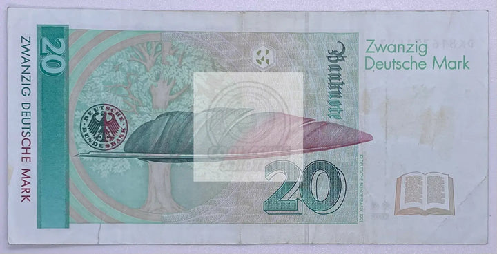 Germany 1993 20 Mark Pick 39.b Banknote - Cool Coins & Notes