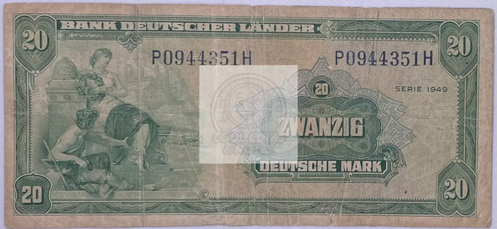 Germany 20 Mark 1949 Pick 17 - Cool Coins & Notes