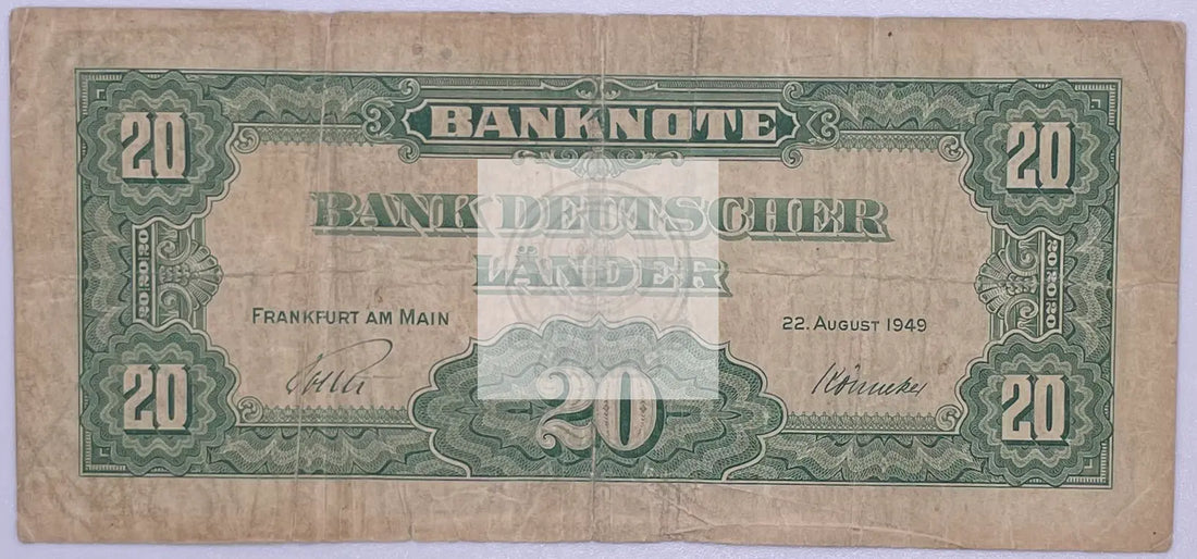 Germany 20 Mark 1949 Pick 17 - Cool Coins & Notes