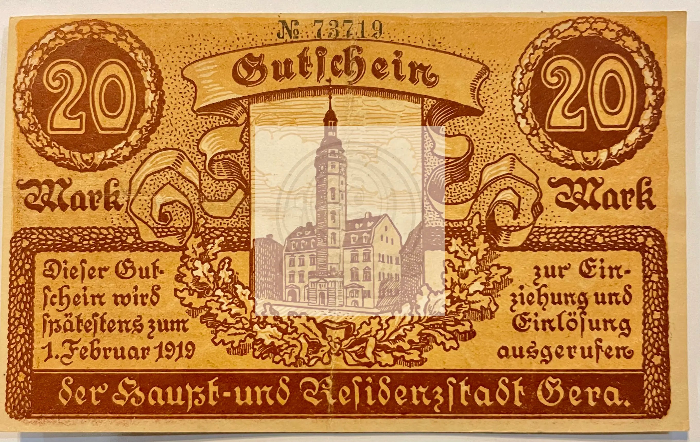 Germany Notgeld 1919 20 Mark 172.04b, Used Banknote - Cool Coins & Notes