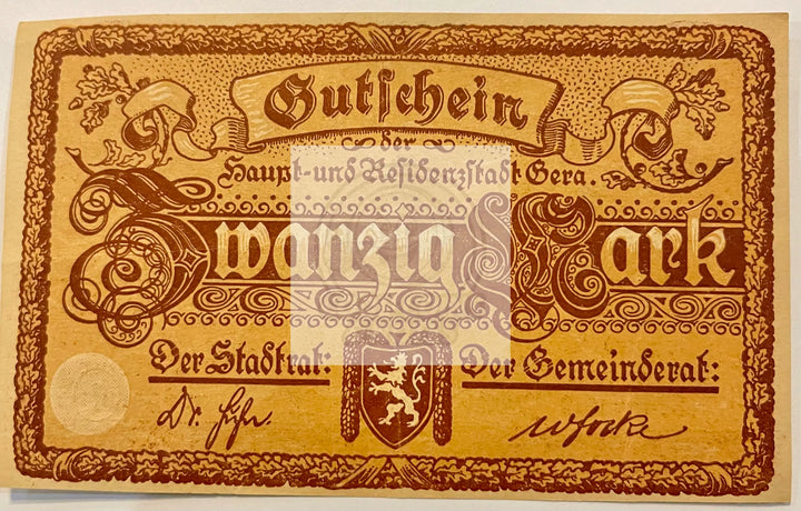 Germany Notgeld 1919 20 Mark 172.04b, Used Banknote - Cool Coins & Notes