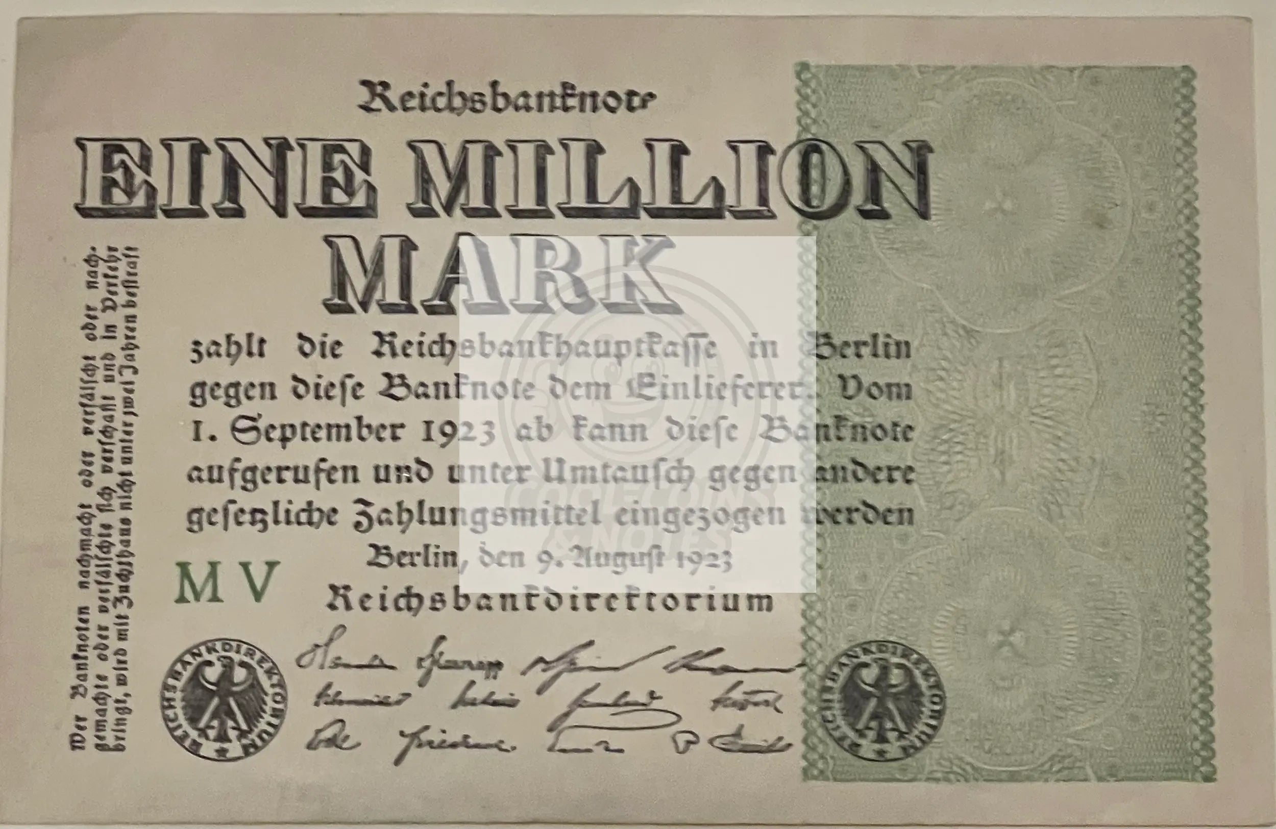 Germany Reichsbank 1000000 Mark 1923 P102, Used World Banknote - Cool Coins & Notes