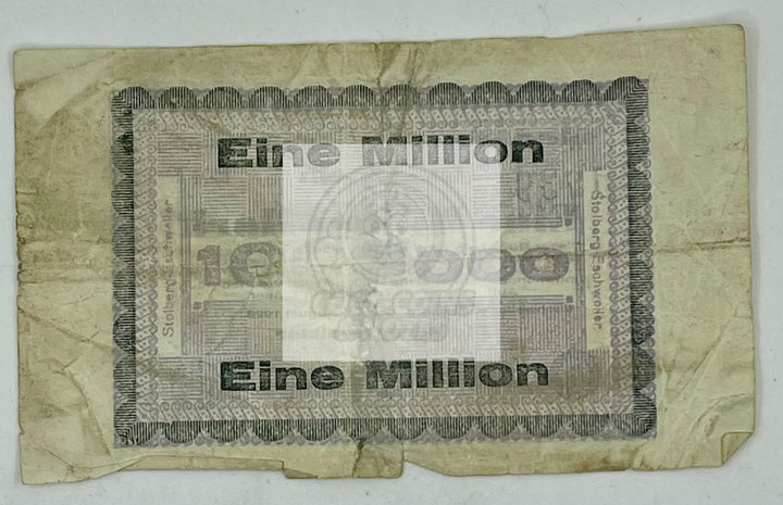Germany / Stolberg 1 Million Mark  16.6.1923 Series A Banknote Ger.1 - Cool Coins & Notes