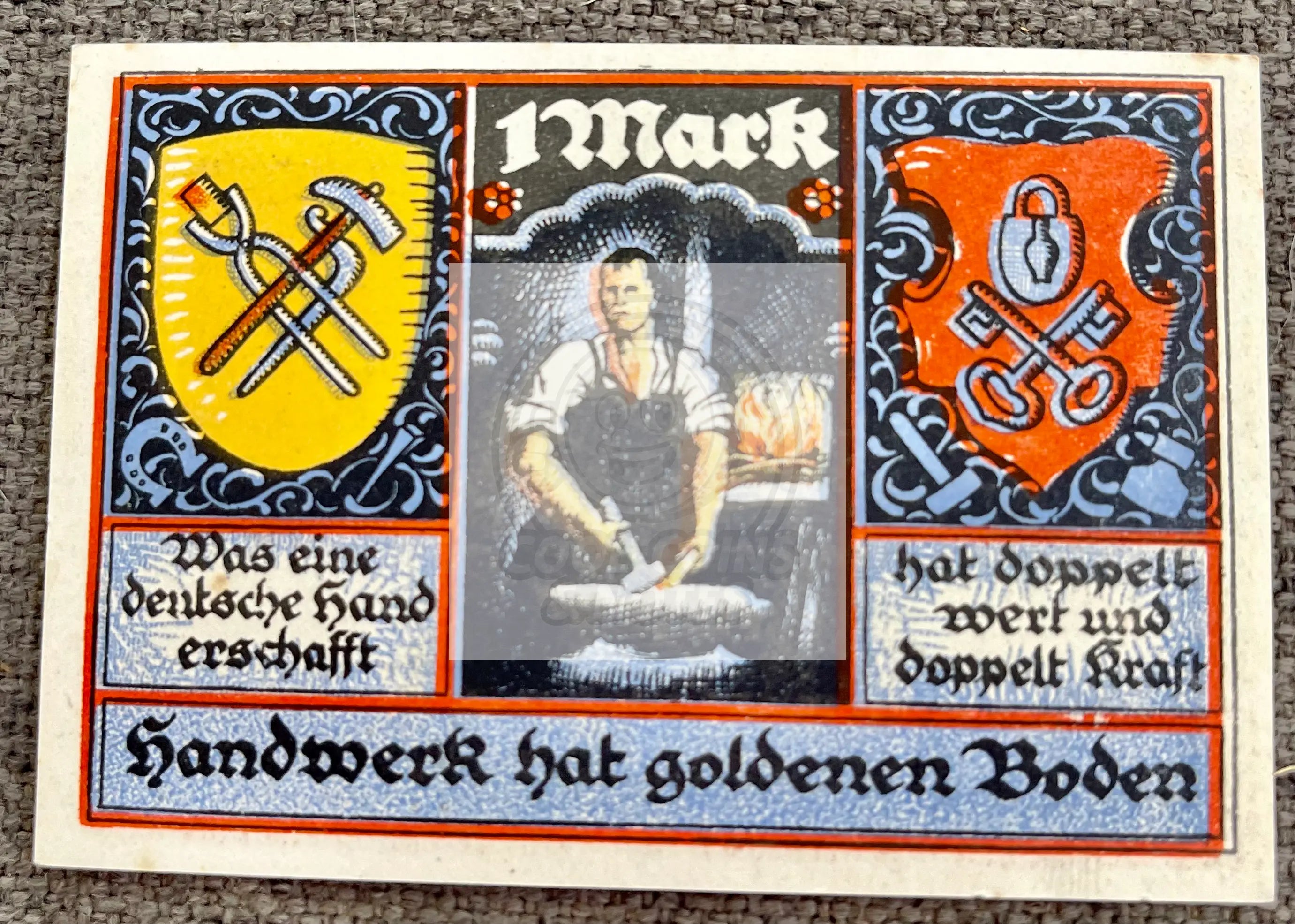 Germany, Stolzenau, 1 Mark, Charpentier, 1922,UNC - Cool Coins & Notes