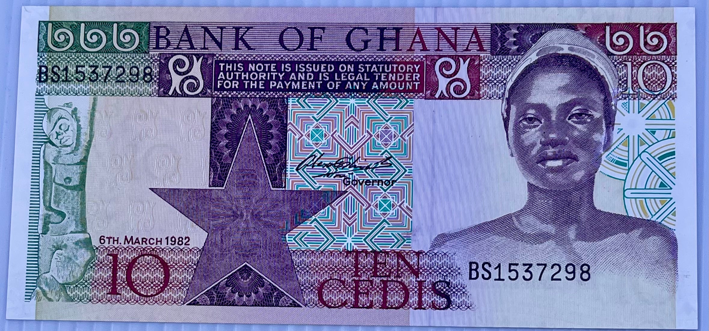 Ghana 1982 10 Cedis P-20d UNC World Banknote Cool Coins & Notes