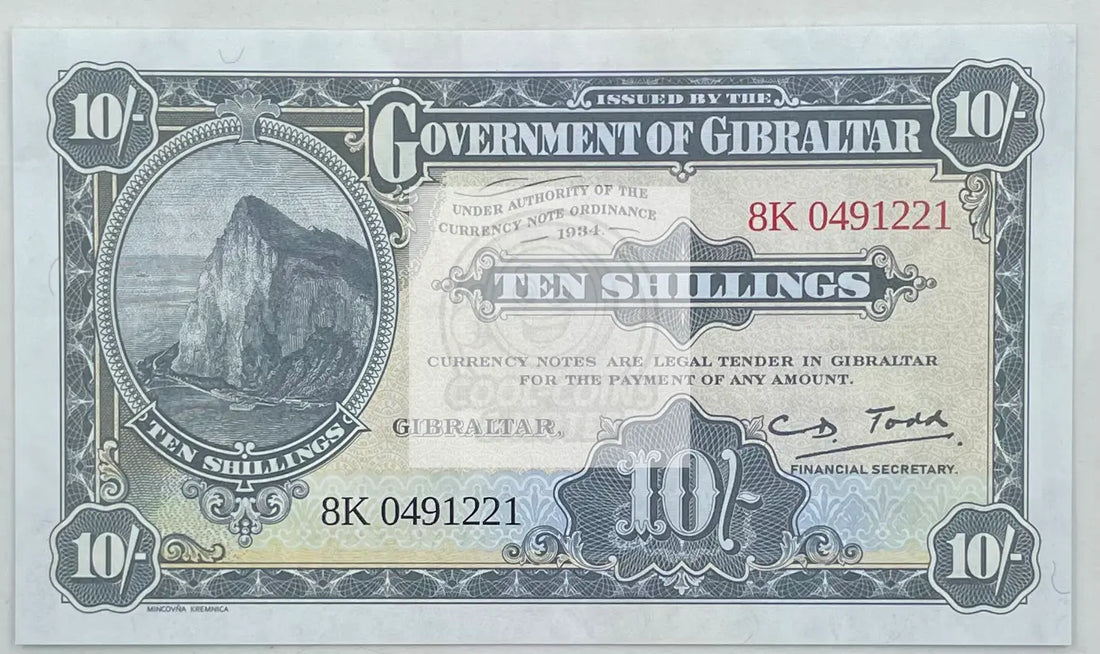 Gibraltar 10 Shillings Banknote, 2018, P-41, UNC, Commemorative - Cool Coins & Notes
