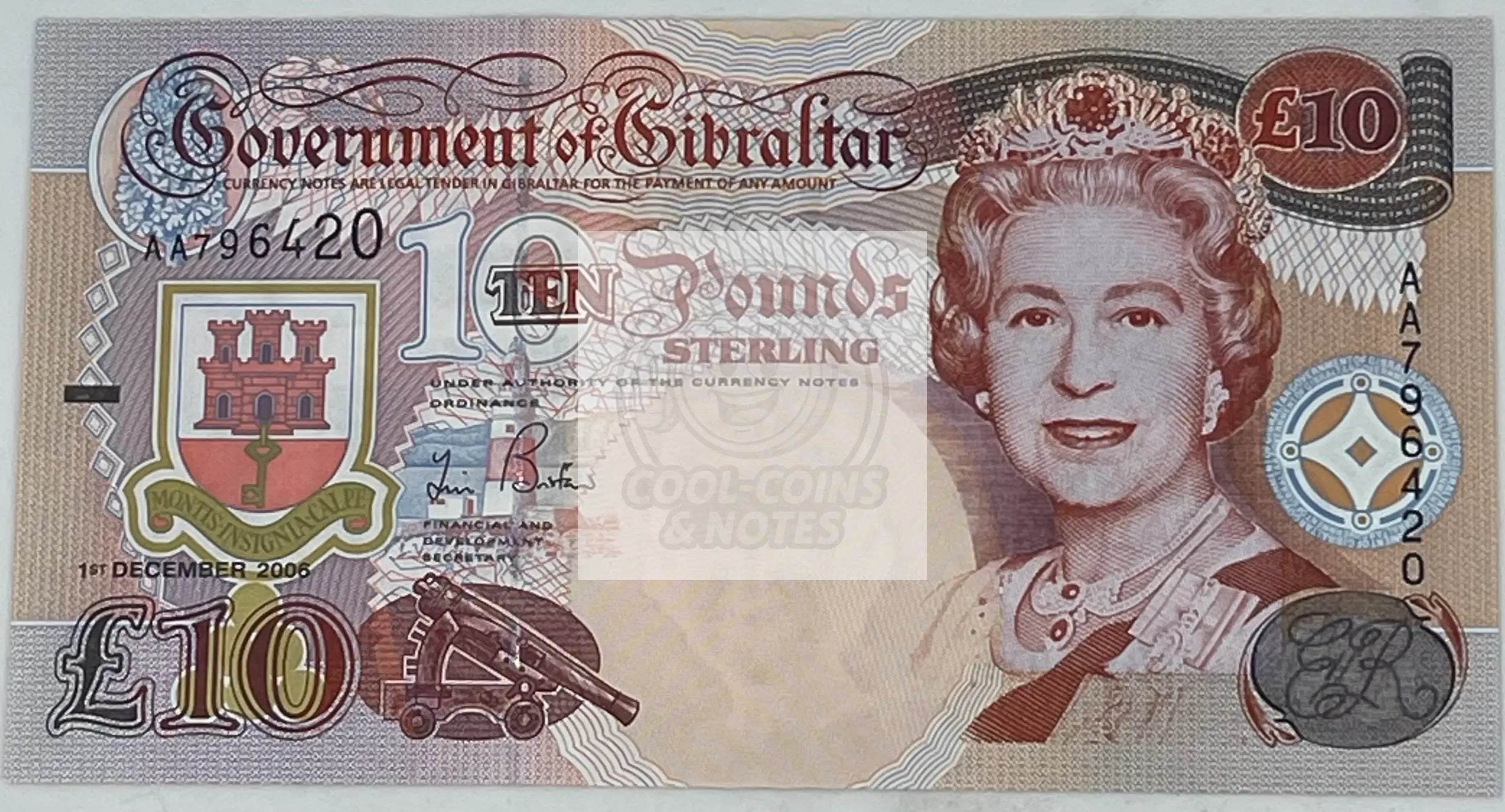 Gibraltar 2006 10 Pounds P-32a, UNC World Banknote - Cool Coins & Notes