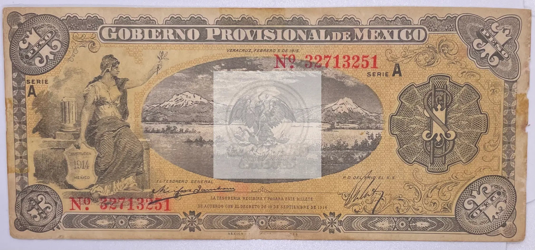 Gobierno Provisional De Mexico 1914 10 Pesos Banknote - Cool Coins & Notes