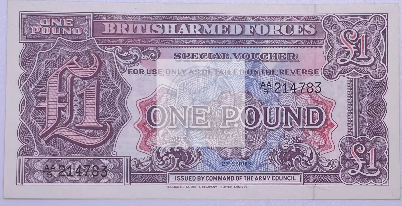 Great Britain 1 Pound 1948 British Armed Forces 2nd Series uncirculated banknote