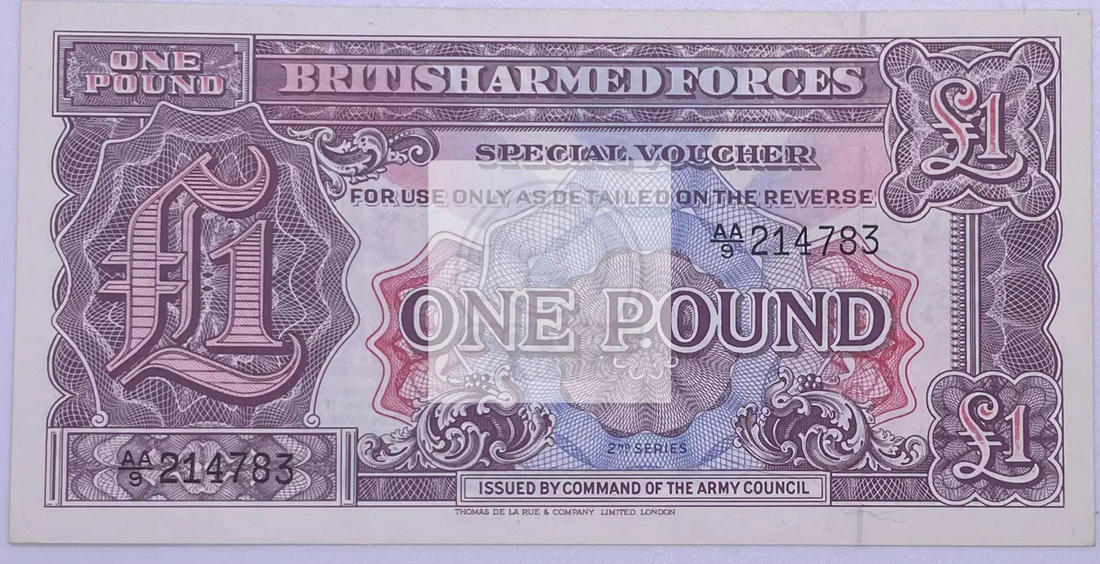 Great Britain 1 Pound 1948 British Armed Forces 2nd Series uncirculated banknote